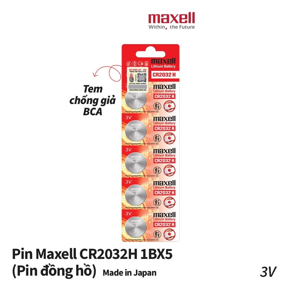 Hàng Xịn - Pin Cmos CR2032 H 3V Maxell Smartkey Xe Máy, Xe Hơi, Máy Đo Huyết Áp, Bo Mạch, Cân Điện Tử, Đồng Hồ