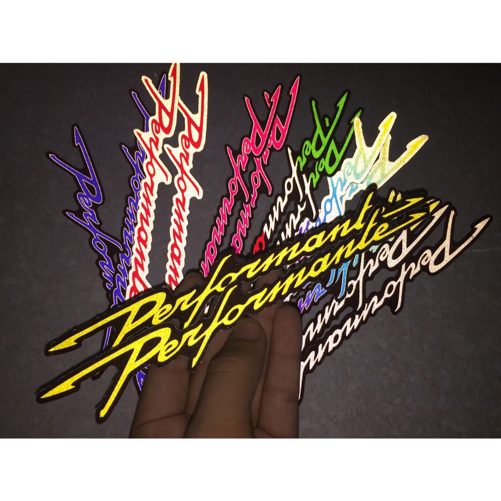 Cặp chữ Performante phản quang [19x2.8cm]. Nhiều màu sắc lựa chọn. Decal logo trang trí xe máy, sticker siêu dính