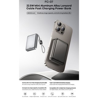 [Có 3C] Pin Dự Phòng REMAX FC-07 20000mAh TypeC PD  22.5W, Kèm cáp C to C, Thiết kế nhỏ gọn - Phụ Kiện Nhất Tín