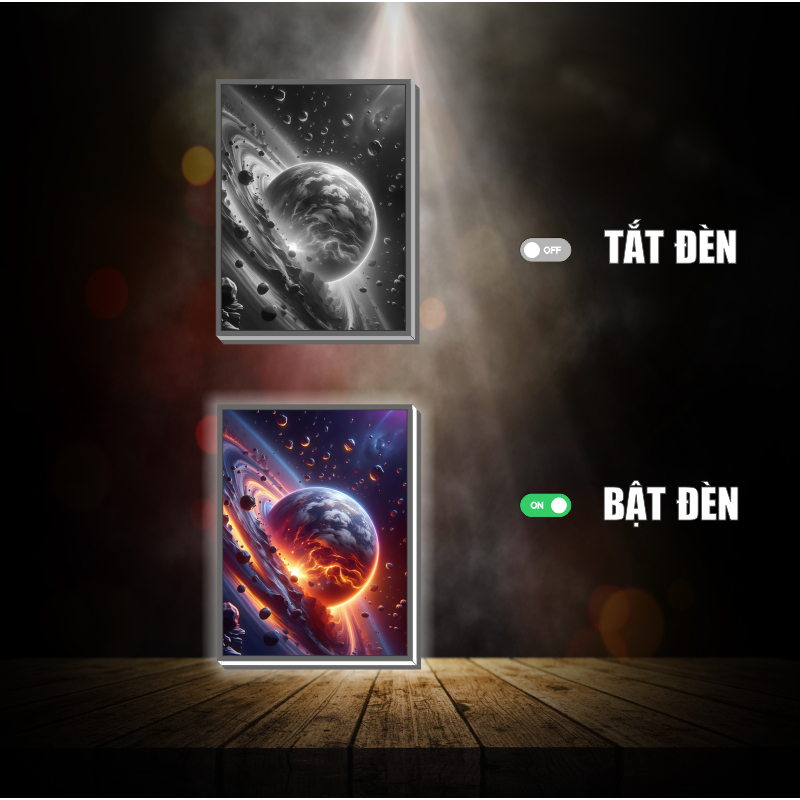 Tranh đèn led 3D Phong cảnh Vũ trụ  - Tranh đèn led 3Dlàm quà tặng, trang trí bàn làm việc, đèn ngủ