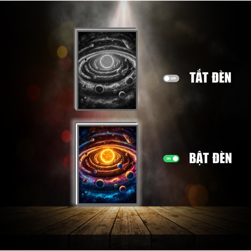Tranh đèn led 3D Phong cảnh Vũ trụ  - Tranh đèn led 3Dlàm quà tặng, trang trí bàn làm việc, đèn ngủ