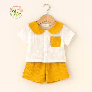 Bộ đồ cộc tay cổ lá sen cho bé Kunbaby xô muslin 2 lớp cao cấp mềm mại ,an toàn cho da bé size từ 0m-20kg.