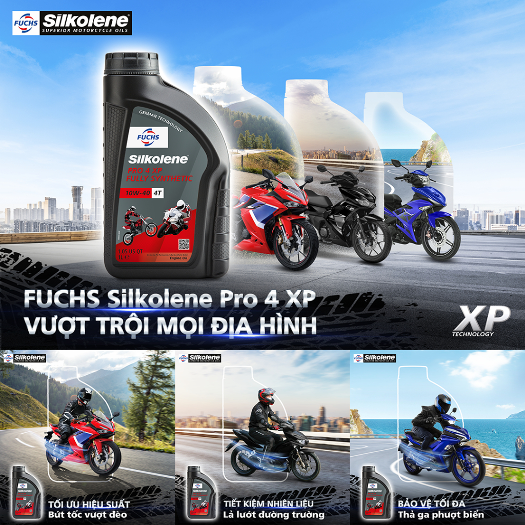 Dầu động cơ FUCHS SILKOLENE PRO 4 SAE 10W-40 XP 4 thì gốc ester, tổng hợp hoàn toàn, hiệu suất cực cao dung tích 1L | BigBuy360 - bigbuy360.vn