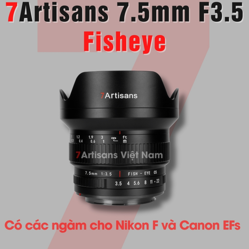 Ống kính 7Artisans Fisheye Dùng cho Canon DSLR ngàm
