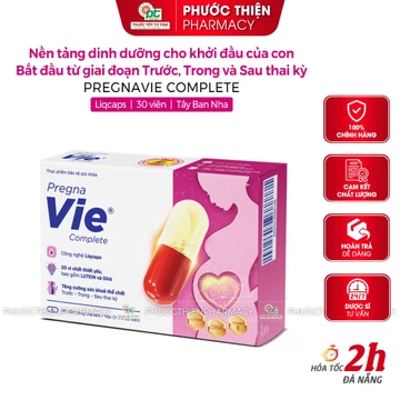 Vitamin tổng hợp cho bà bầu, vitamin bầu PregnaVie Complete hộp 30 Viên Liqcaps