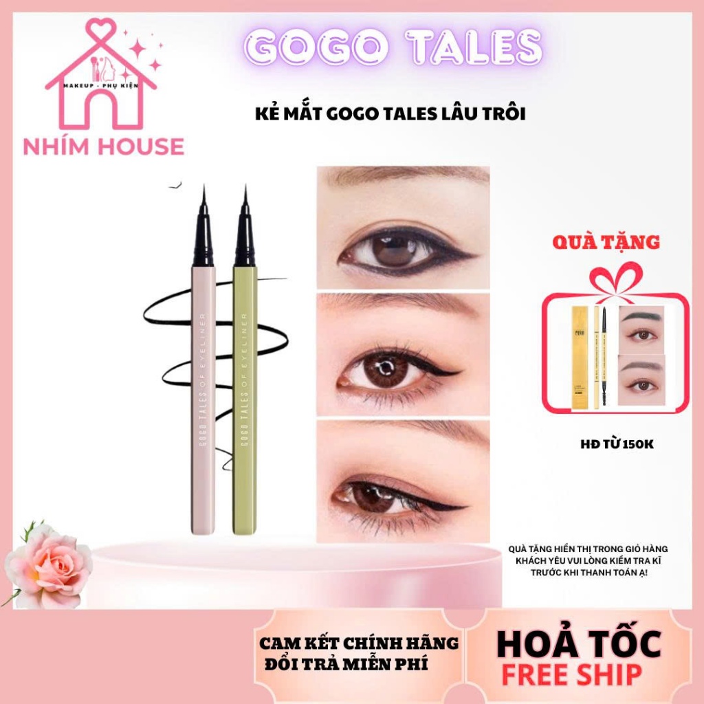 GOGO TALES Bút Kẻ Mắt nước nét mảnh không trôi, không lem 0.6g | NHÍM HOUSE