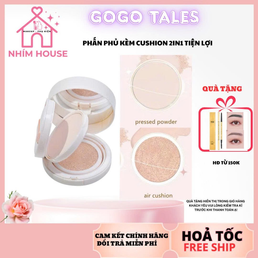 GOGO TALES Phấn Nước kiêm và Phấn Phủ 2 Trong 1 30g | NHÍM HOUSE