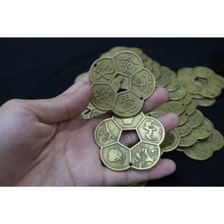 Đồng Xu Hoa Mai Phong Thuỷ Tài Lộc May Mắn 5 Cánh Cổ để túi xách bóp ví két sắt quà tặng phong thủy