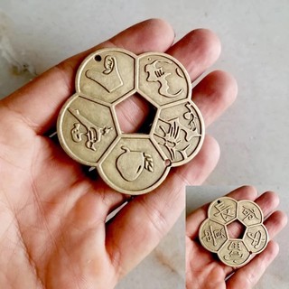 Đồng Xu Hoa Mai Phong Thuỷ Tài Lộc May Mắn 5 Cánh Cổ để túi xách bóp ví két sắt quà tặng phong thủy