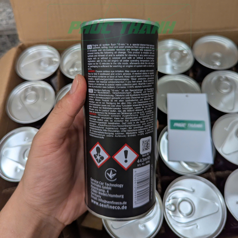 Dung Dịch Súc Rửa, Loại Bỏ Cặn Bẩn Động Cơ Ô Tô SENFINECO 9991 Lon 443ml Nhập Khẩu Đức - Chính Hãng