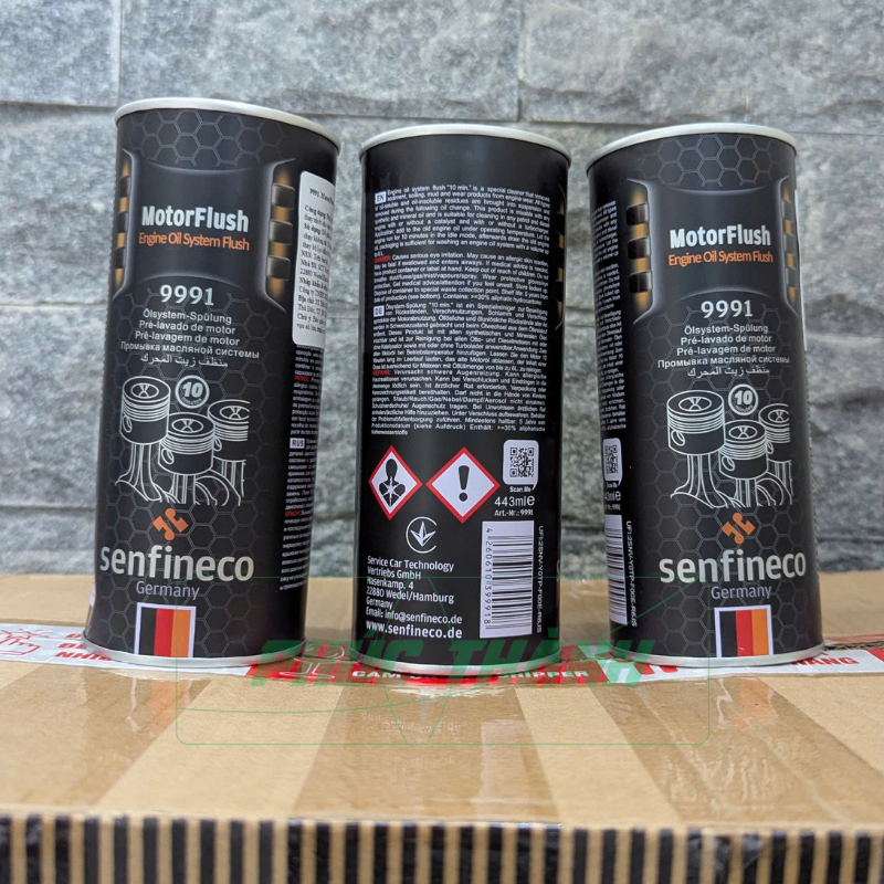 Dung Dịch Súc Rửa, Loại Bỏ Cặn Bẩn Động Cơ Ô Tô SENFINECO 9991 Lon 443ml Nhập Khẩu Đức - Chính Hãng