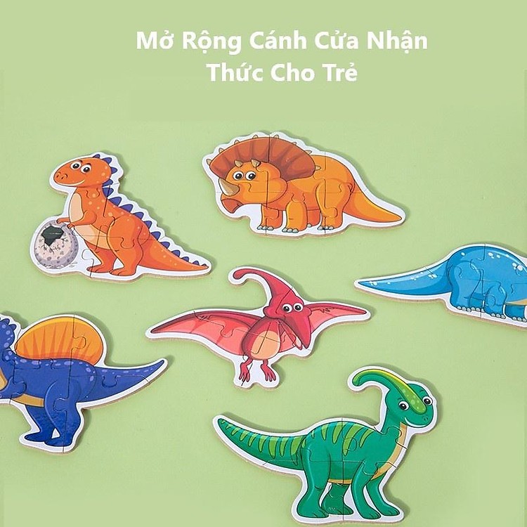 Đồ Chơi Xếp Hình Giáo Dục Sớm Bằng Gỗ Cho Bé -  Chủ Đề Động Vật, Phương Tiện Giao Thông Kèm Hộp