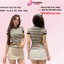 Áo thun sọc viền nữ chiết eo basic cổ tròn, áo phông nữ ôm body cộc ngắn tay HP52