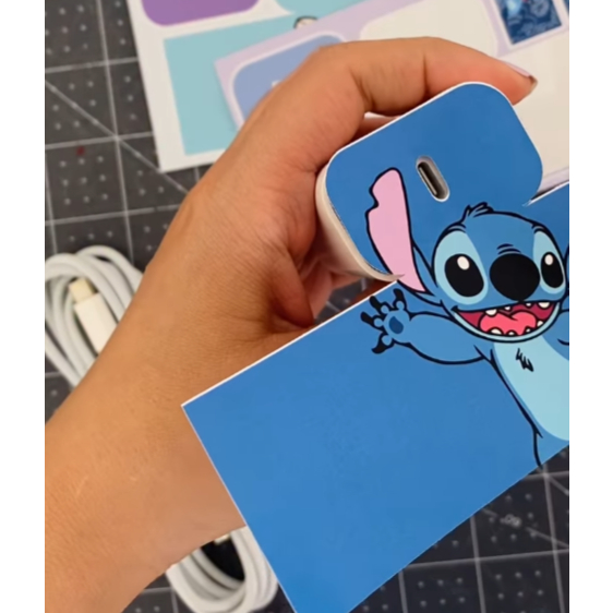 Miếng Dán Trang Trí Bảo Vệ Cục Sạc điện thoại iPhone. Decal sticker Họa tiết hoạt hình dễ thương. Chống nước