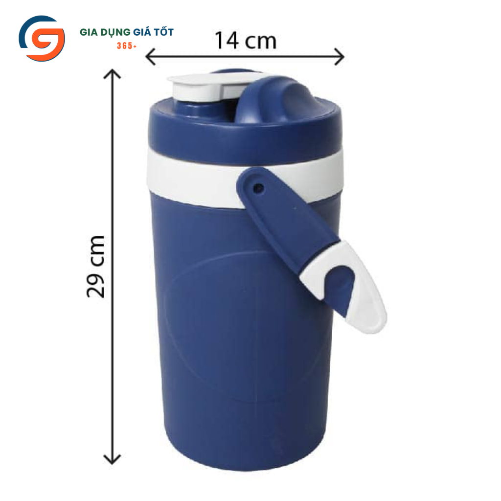 Bình nước nhựa giữ nhiệt Song Long 2 lít có quai xách, tiện mang theo đi học, đi làm