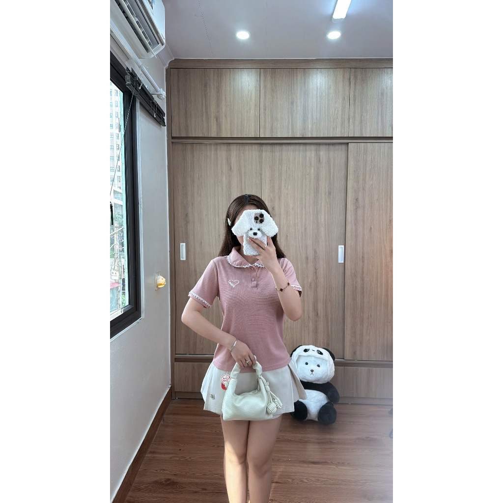 Áo thun Polo Nữ Phối Cổ Viền Bèo Ren Tay Áo Ðiệu Đà Nữ Tính, Phong Cách Năng Động Nhiều màu( M19)