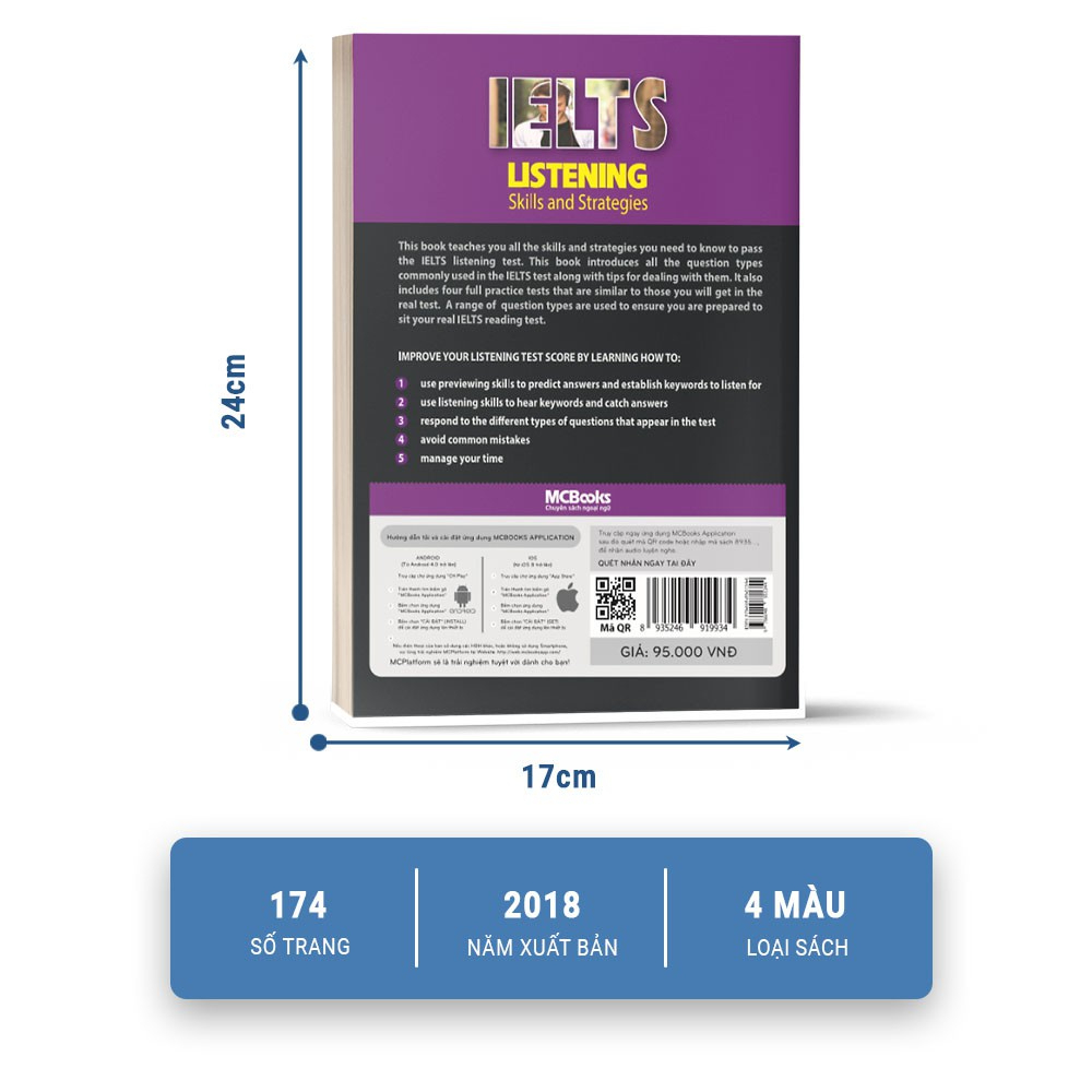 Sách - Ielts Listening - Skills And Strategies - Cho Người Luyện Thi Ielts - Học Kèm Online- MCBooks