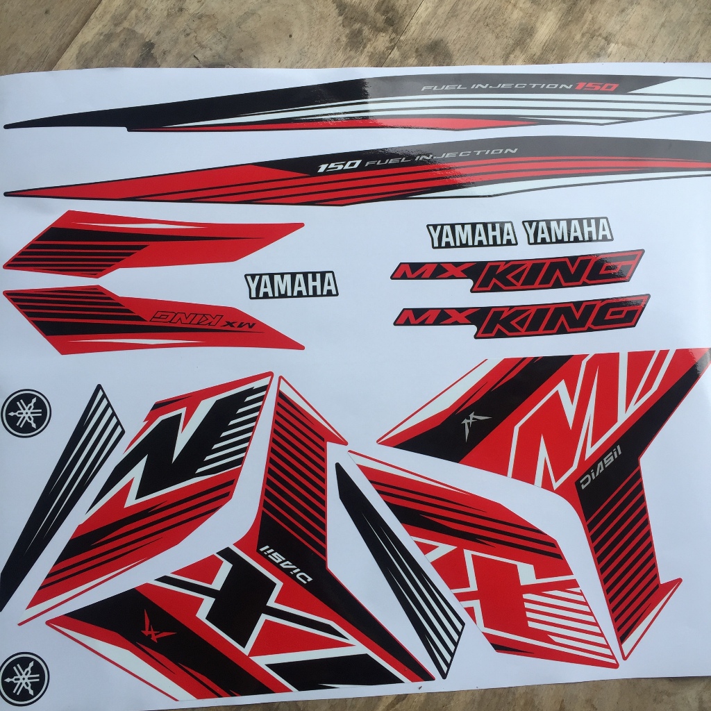 Tem rời Warna MX King 150 2021 Aggressive Red đỏ đen khám phá. Exciter tem chế