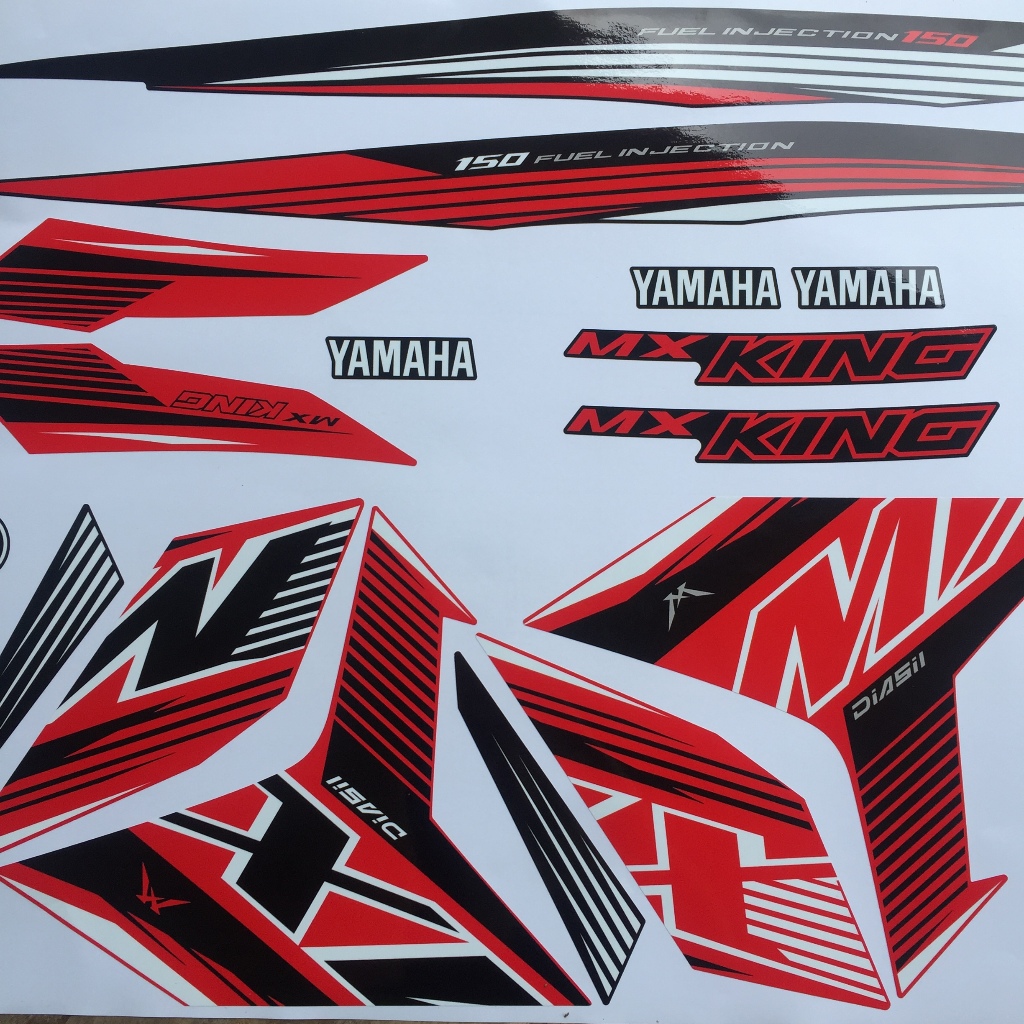 Tem rời Warna MX King 150 2021 Aggressive Red đỏ đen khám phá. Exciter tem chế