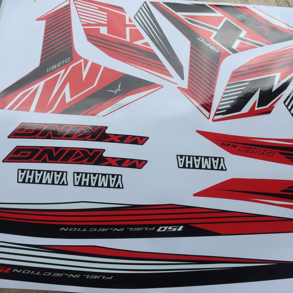 Tem rời Warna MX King 150 2021 Aggressive Red đỏ đen khám phá. Exciter tem chế