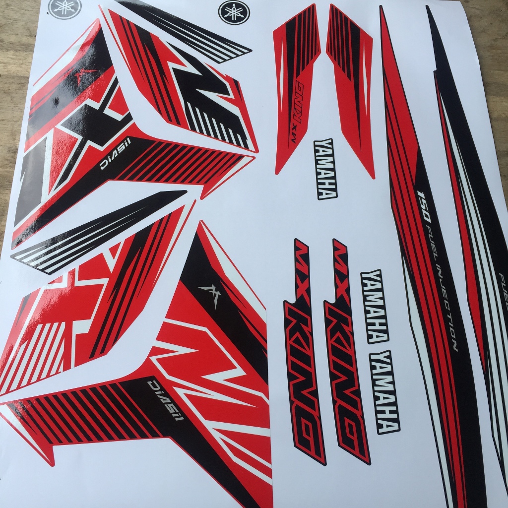 Tem rời Warna MX King 150 2021 Aggressive Red đỏ đen khám phá. Exciter tem chế