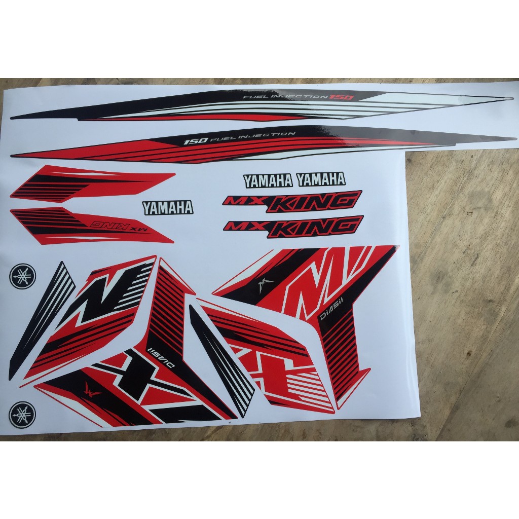 Tem rời Warna MX King 150 2021 Aggressive Red đỏ đen khám phá. Exciter tem chế