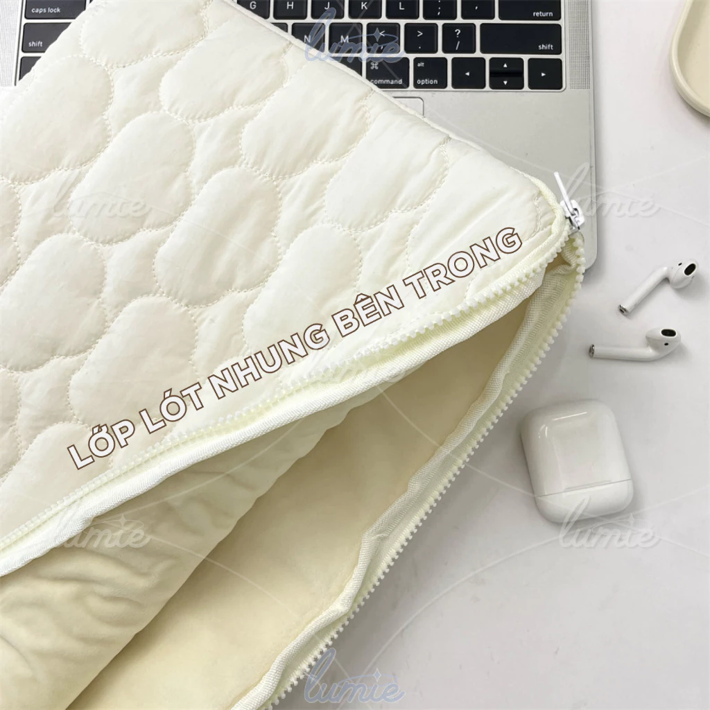Túi Đựng Laptop Máy Tính Bảng Ipad 11/14/15.6inch Chống Sốc Lót Nhung Chần Bông Đám Mây Pastel Cloud