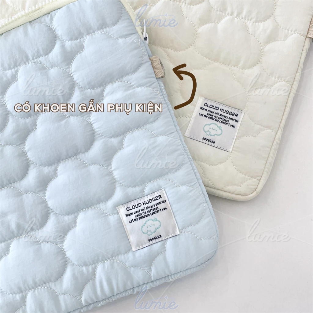 Túi Đựng Laptop Máy Tính Bảng Ipad 11/14/15.6inch Chống Sốc Lót Nhung Chần Bông Đám Mây Pastel Cloud