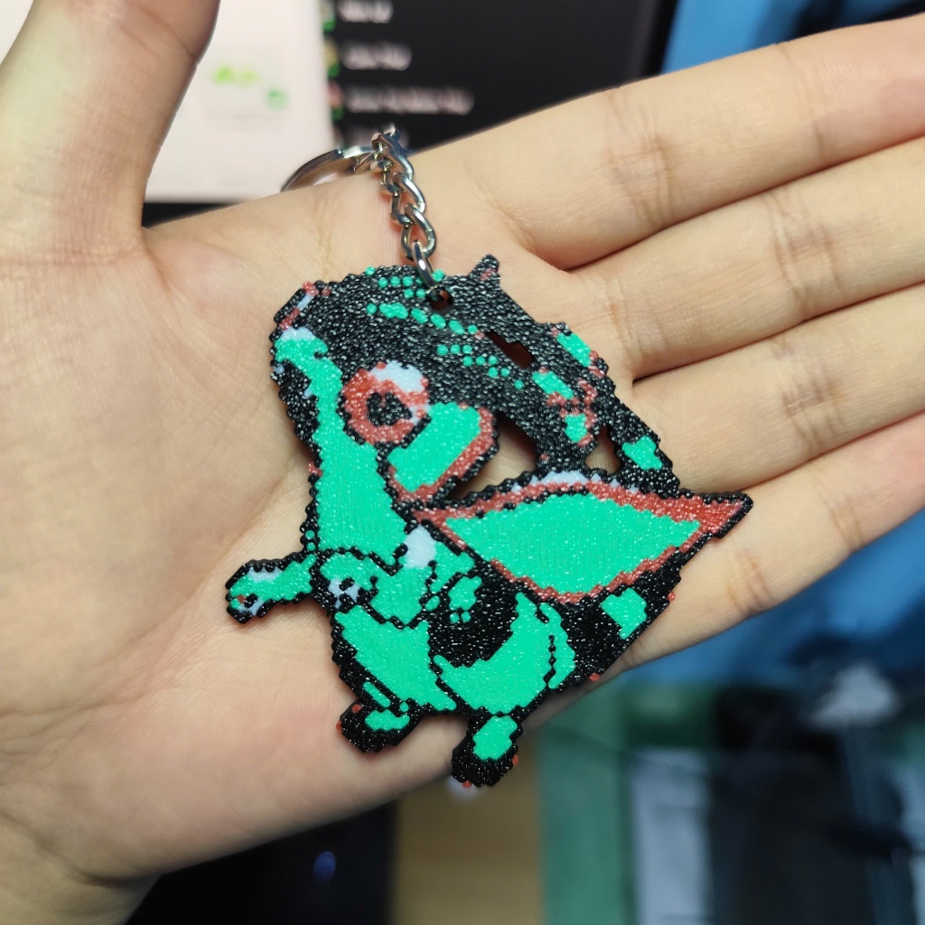 Móc Khóa Pokemon Flygon Phong Cách Pixel Art in 3D