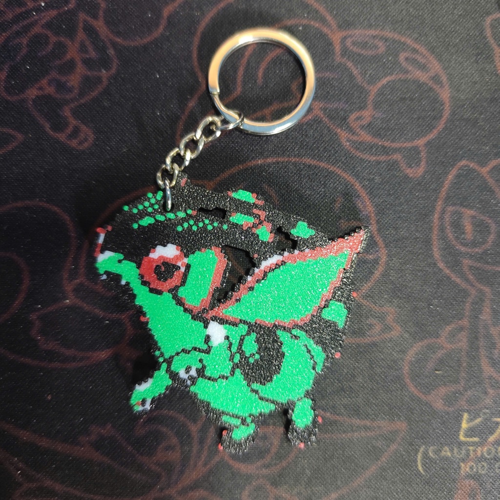 Móc Khóa Pokemon Flygon Phong Cách Pixel Art in 3D