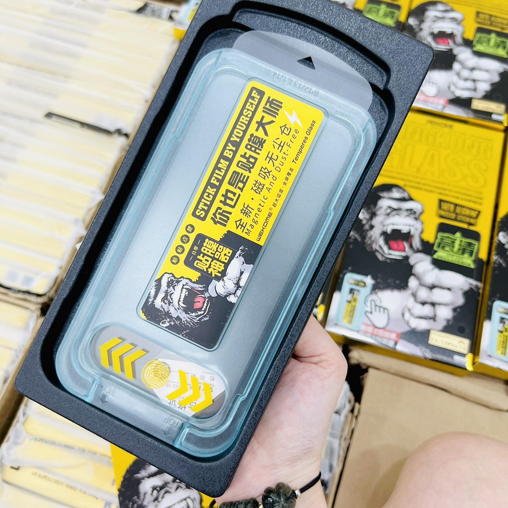 Kính cường lực có khung trợ dán KK trong suốt IPhone 11 12 13 14 15 16 17Promax Pro Plus