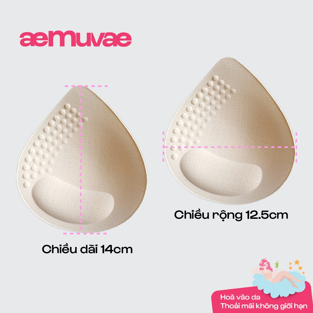 Cặp đệm mút độn ngực 2cm ôm nâng mềm mại, gờ nâng 3D tự nhiên, thoáng khí thoải mái - Muvae