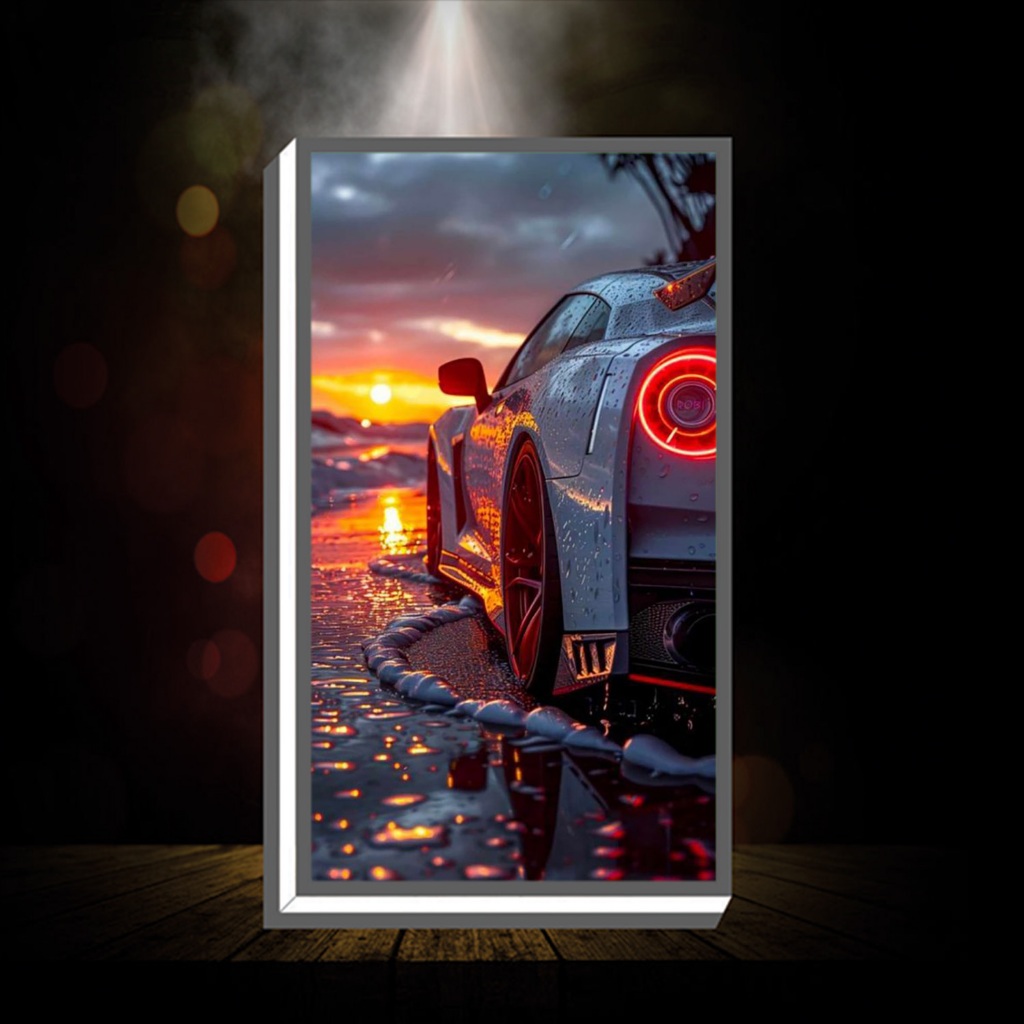 Hộp Đèn Led Mô Hình Xe Oto [KT: 10x18cm] - Để phòng ngủ, bàn làm việc ,làm quà tặng, kỉ niệm