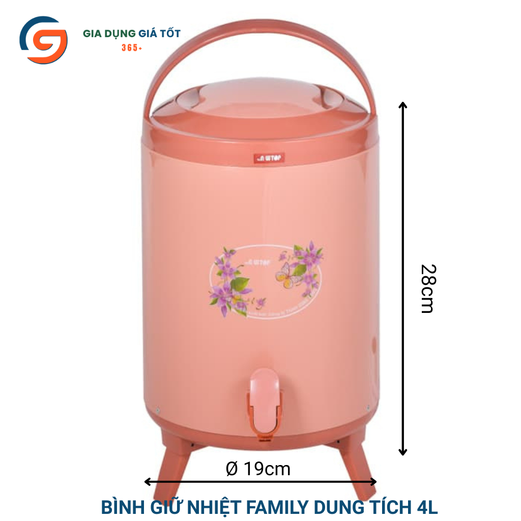 Bình đá giữ nhiệt Song Long 4 lít có vòi rót, giữ lạnh lâu, dùng gia đình, picnic