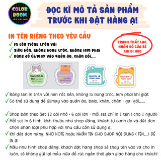 Combo bảng tên ủi quần áo chăn gối cho bé – In tên theo yêu cầu, không bong tróc, siêu bền