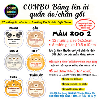 Combo bảng tên ủi quần áo chăn gối cho bé – In tên theo yêu cầu, không bong tróc, siêu bền