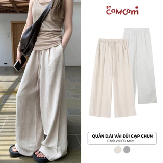 Quần Dài Vải Đũi 𝑩𝒚𝒄𝒂𝒎𝒄𝒂𝒎 Cạp Chun Mềm Mại Thông Thoáng Đa Năng Mùa Hè - QCC02