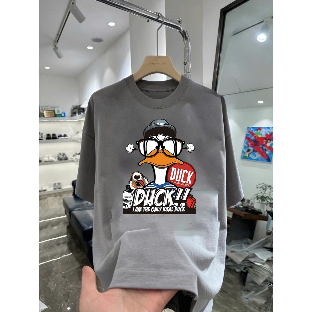 Áo thun in hình Vịt cáu kỉnh Ideal Duck Chất Liệu Cotton Cao Cấp Form Rộng Co Giãn 2 Chiều