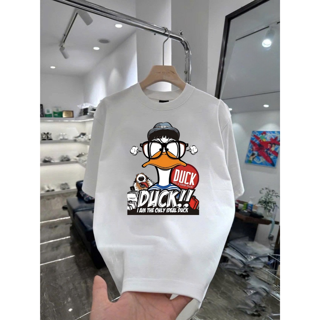 Áo thun in hình Vịt cáu kỉnh Ideal Duck Chất Liệu Cotton Cao Cấp Form Rộng Co Giãn 2 Chiều