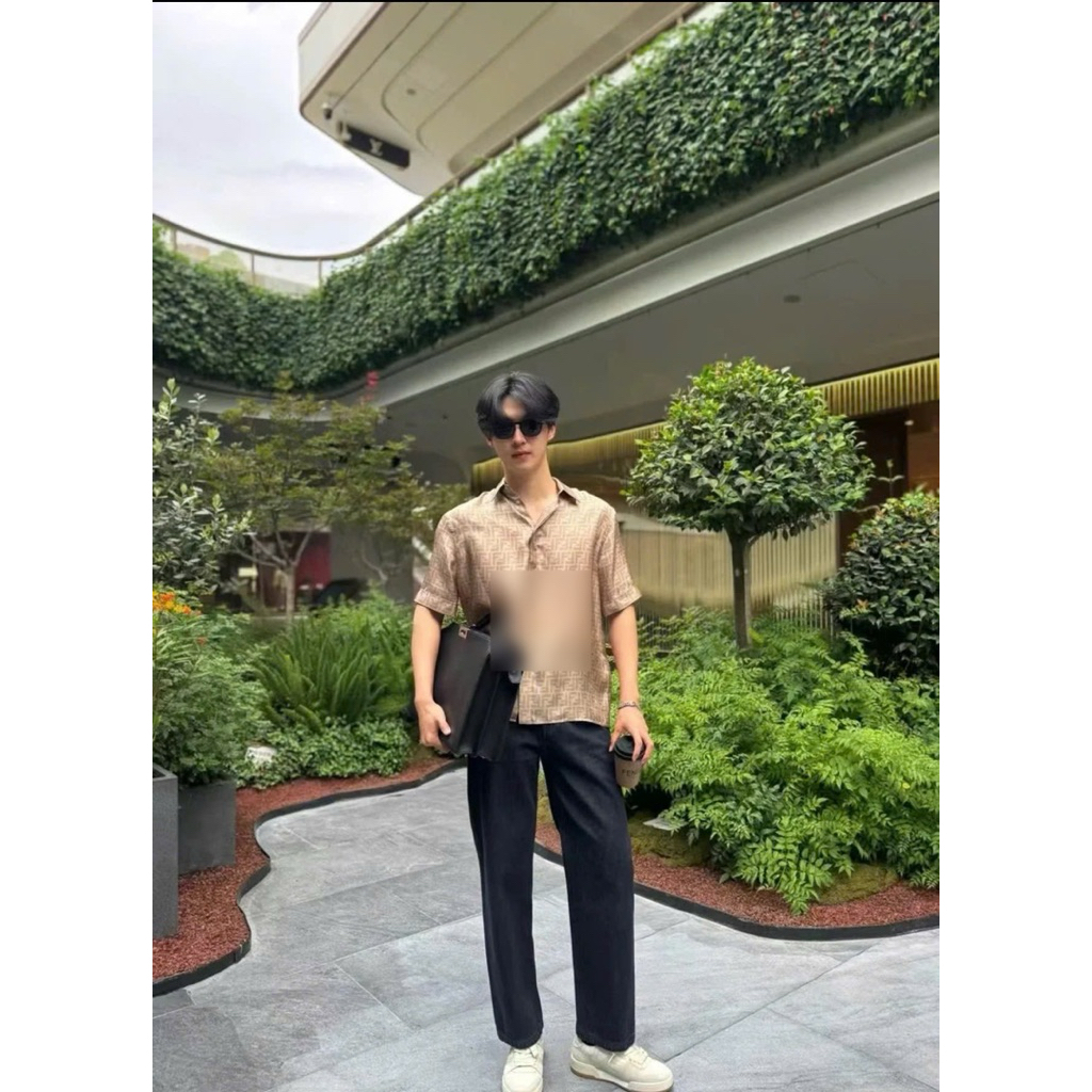 ⚡️[Hight Quality] Áo Sơ Mi | Nam Nữ BeIge Shirts - Điểm Nhấn Chữ Phối Màu Cao Cấp Loại 1