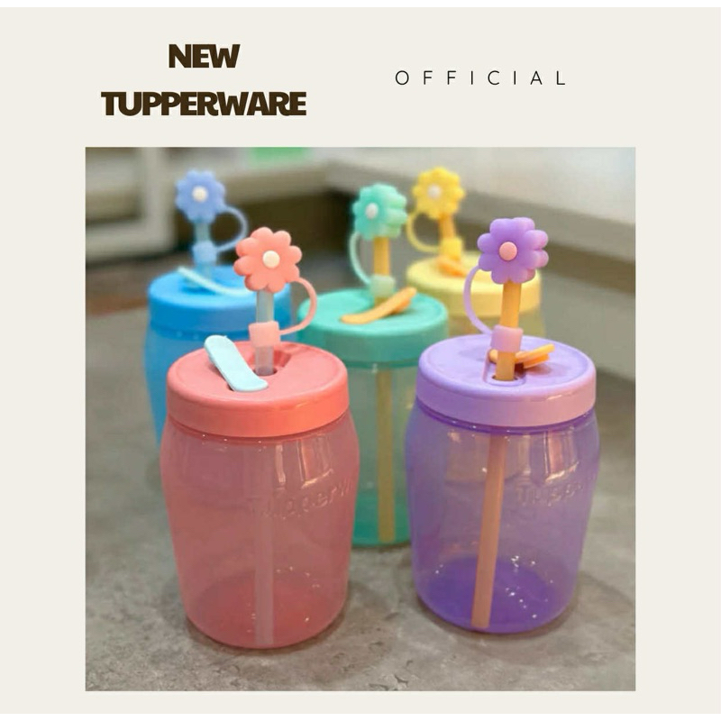 Bình Jar có ống hút (Không Bông Hoa) Tupperware 550ml | Shopee Việt Nam