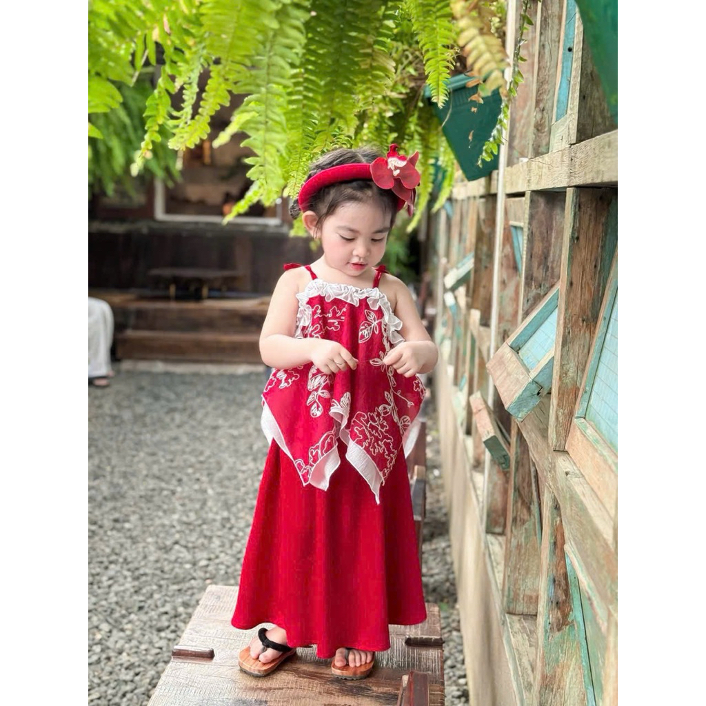 Sét bộ nàng tấm xinh xắn hai màu cho bé gái 10-30kg [KÈM MẤN đội đầu]
