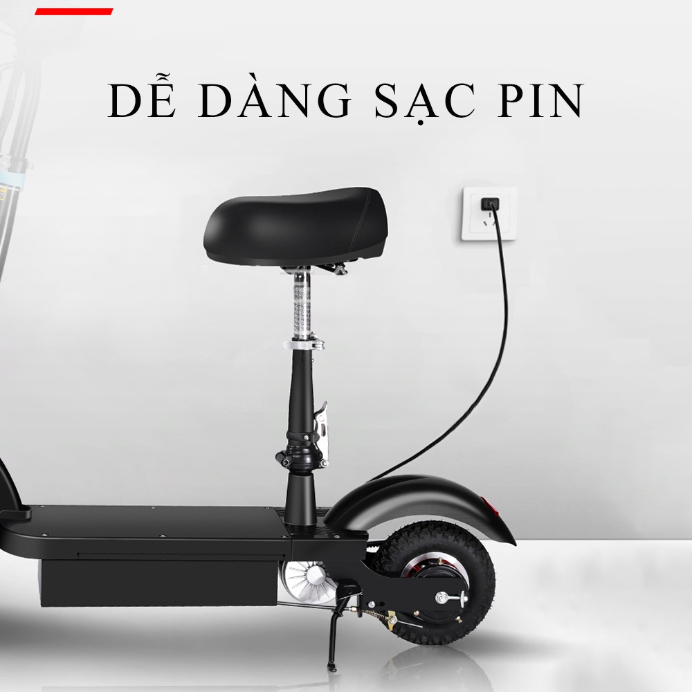 Xe điện mini E- SCOOTER phiên bản cao cấp gấp gọn, động cơ 120W, pin 4.5AH / 24V, tải trọng 80kg, tặng kèm giỏ đồ
