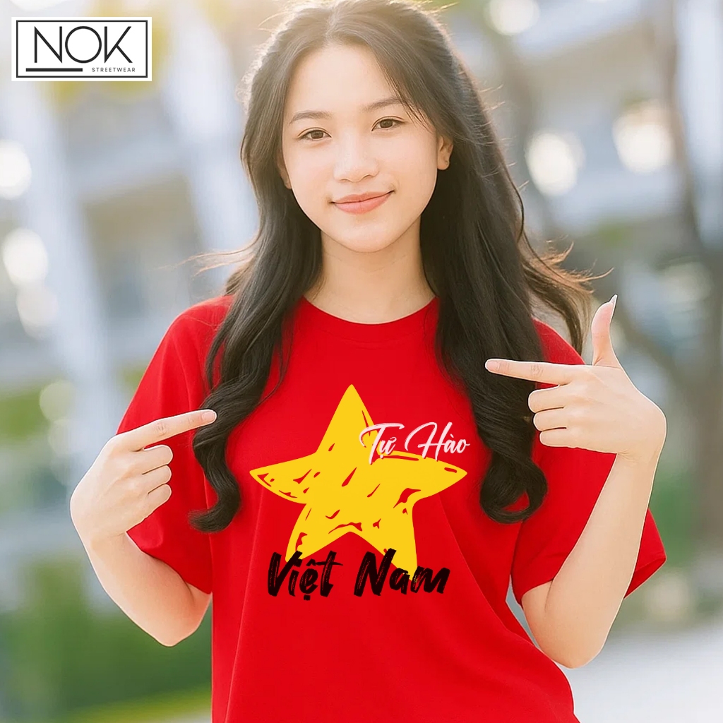 Áo thun đỏ ngôi sao vàng Tự Hào Việt Nam form rộng unisex local brand NOK - N053