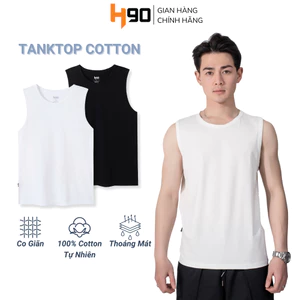 Áo TANKTOP Nam H90 Sát Nách Thun Cotton Co Giãn, Thấm Mồ Hôi Tốt Phù Hợp Tập Gym, Thể Thao TTT01