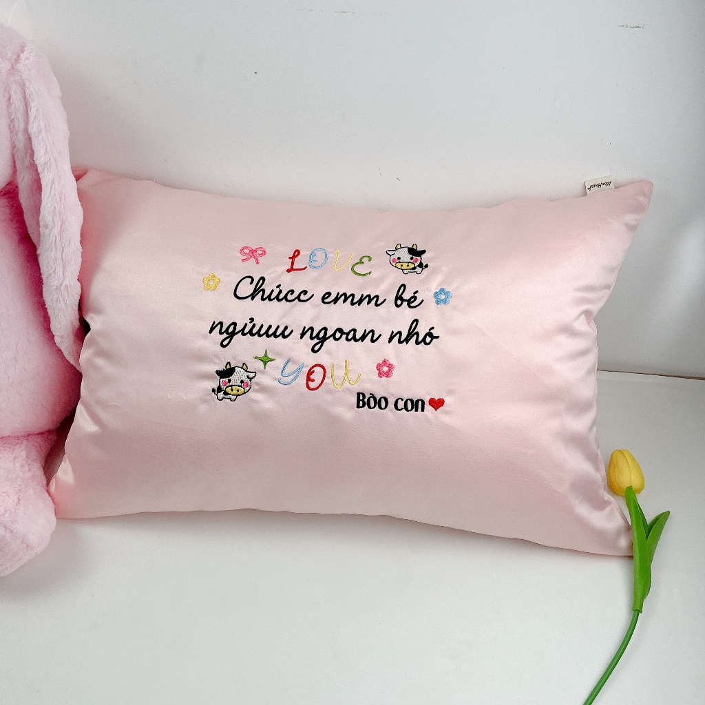 [Thêu Tên] Gối Người Lớn Thêu Theo Yêu Cầu, Gối Nằm Trang Trí Hoạ Tiết ...