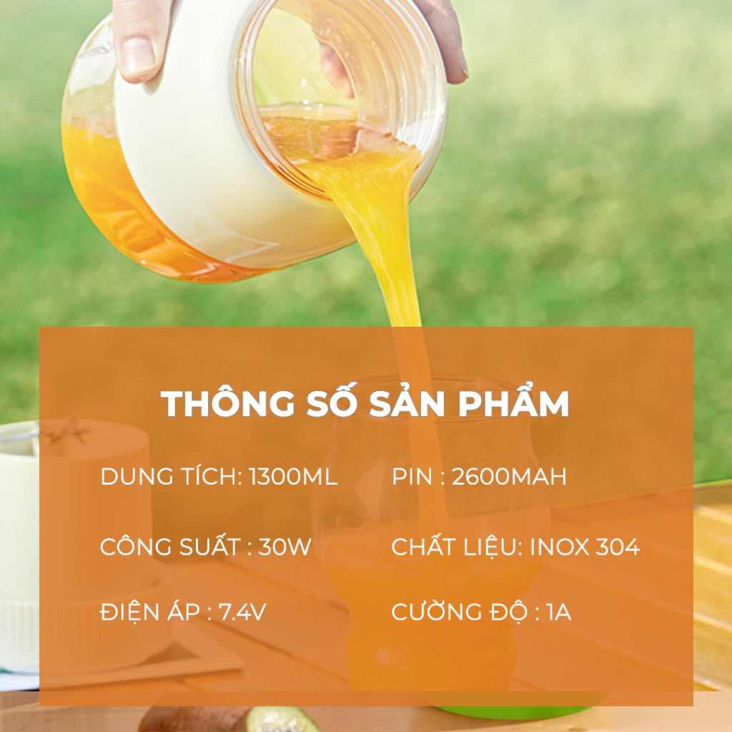 [DÙNG PIN] Máy xay sinh tố cầm tay Venko PB1300 2 nắp tiện lợi Lưỡi dao xoáy 10 cánh Máy xay sinh tố mini