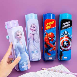Hộp Đựng Bút Hai Tầng Hình Tàu Hỏa Cỡ Lớn Kèm Gọt Bút Chì In Hình Spider Man Captain Mickey - Đồ Dùng Học Tập Cho Bé