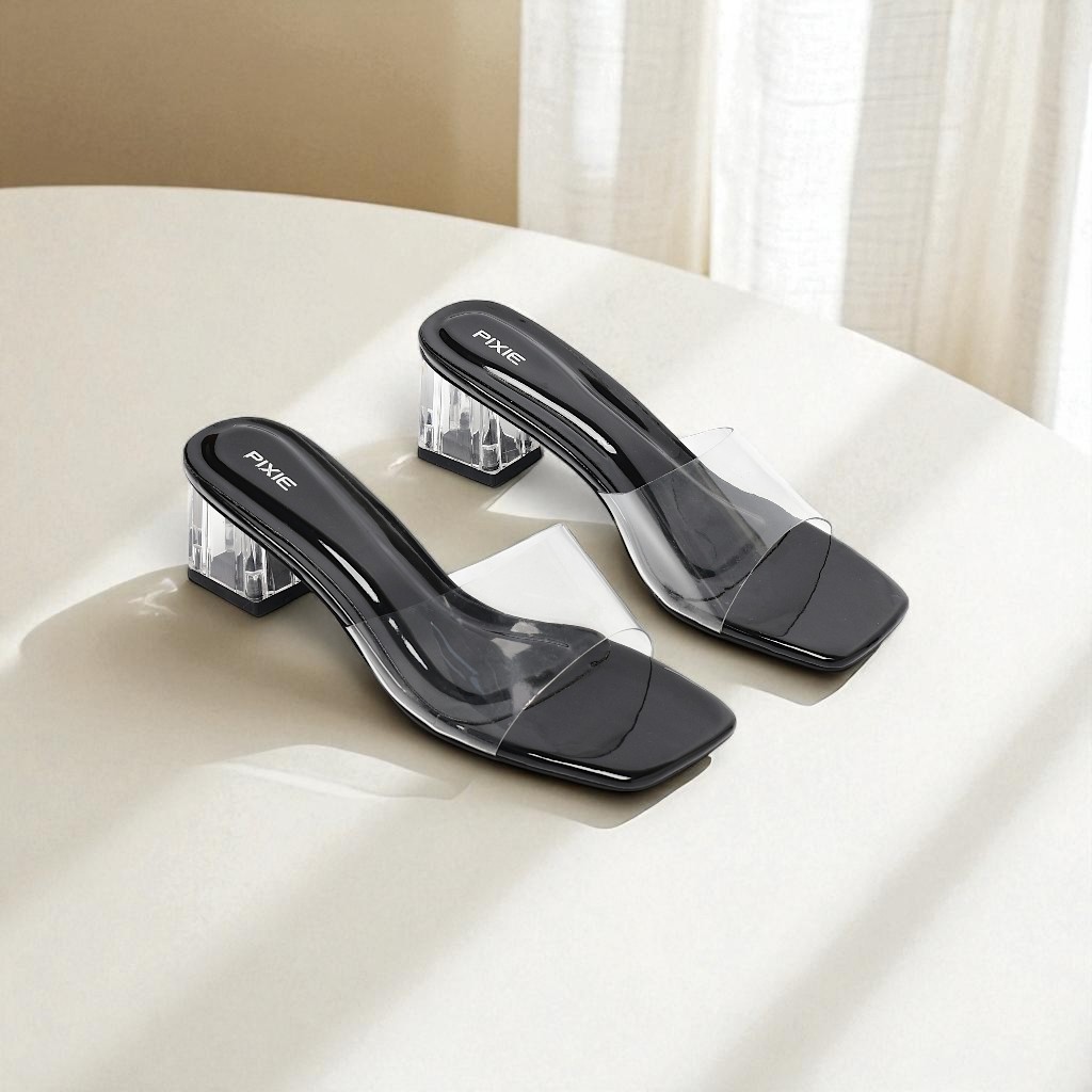 Guốc Cao Gót Nữ 5cm Quai Trong Pixie E206