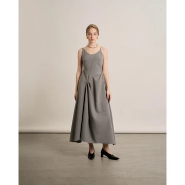 Đầm BEAUVOIR cut out tay phồng, xếp nếp tùng váy thanh lịch KHÂU BY CQ